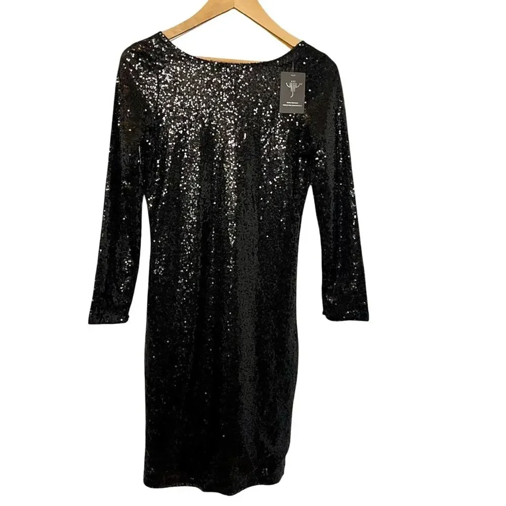 Vision for Innovation Black Sequin Bodycon Mini Dress Size S